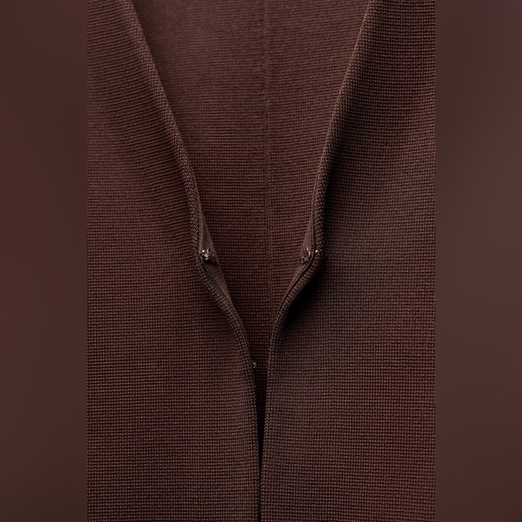 ZARA Khaite Inspired Brown 2-Piece Cardigan Sweater & Skirt Outfit Set - Picture 7 of 16